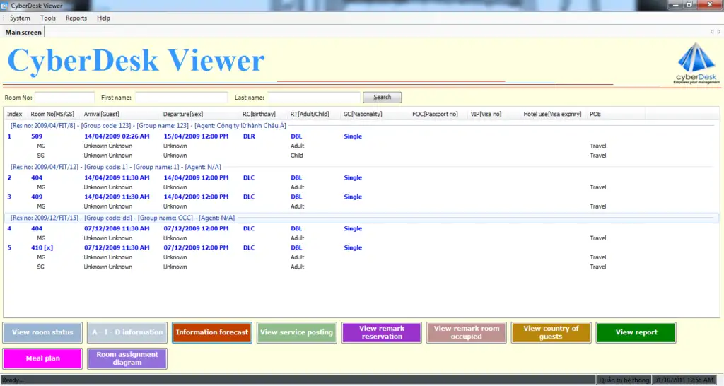 Hotel Management System Dashboard